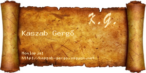Kaszab Gergő névjegykártya